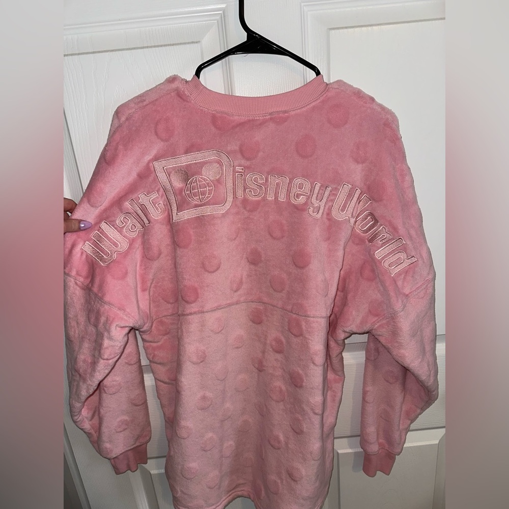 Walt Disney World Pink Polka Dot Sherpa Sweatshirt sz M - Picture 5 of 5